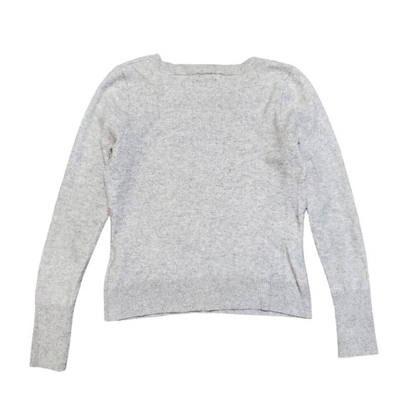 Abercrombie & Fitch Y2K 100% Cashmere Neutral Minimalist V-Neck Sweater - Large - Picture 2 of 8